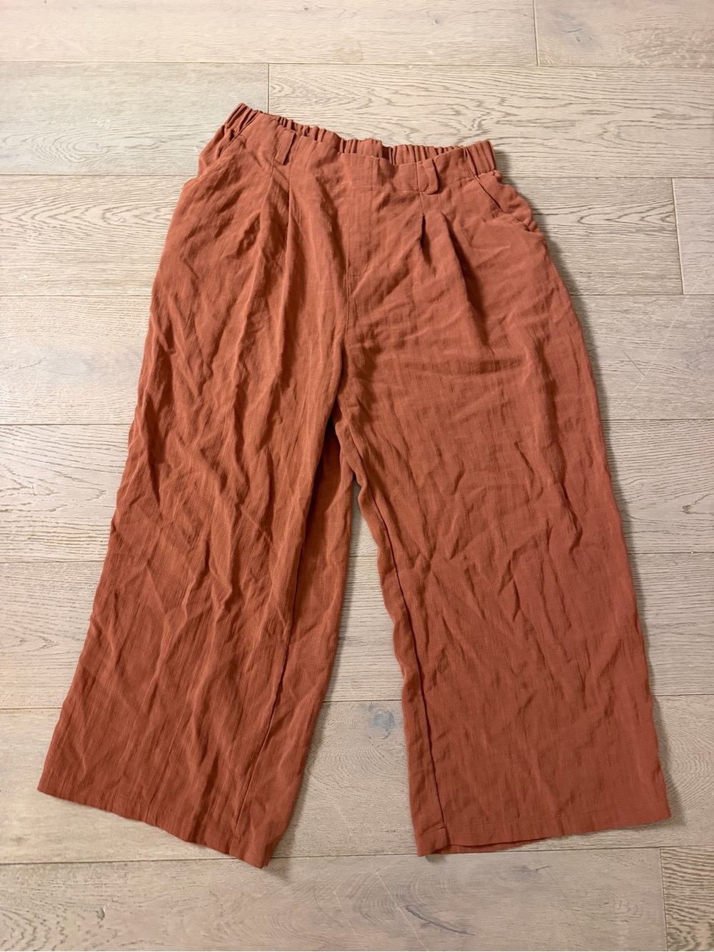 Halara burnt orange wide leg pants